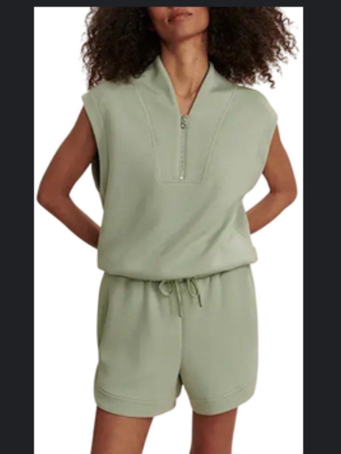 Nwt Varley Loretta Half Zip Top In Sage Green Sz Large